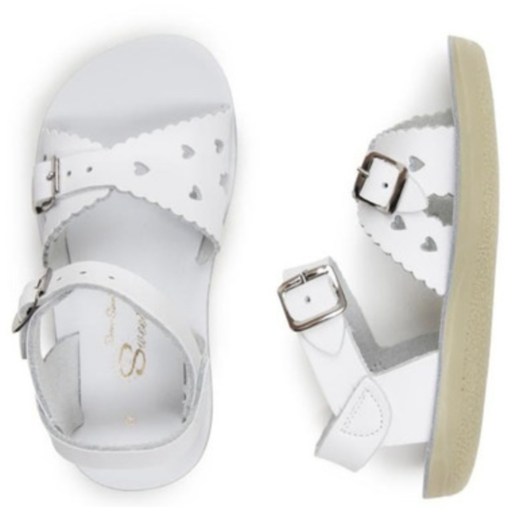 Salt Water Sandals Sweetheart Toddler Sandals White